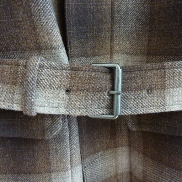 Mackage Men’s Silas-Plaid Wool Blend Belted Long Coat - Picture 5 of 11
